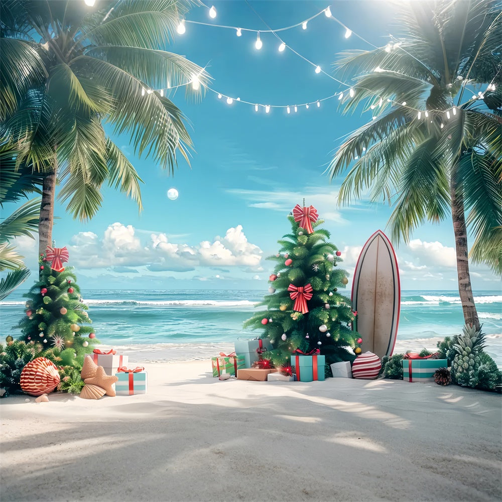 Tropical Christmas Beach Backdrop UK BRP8-2