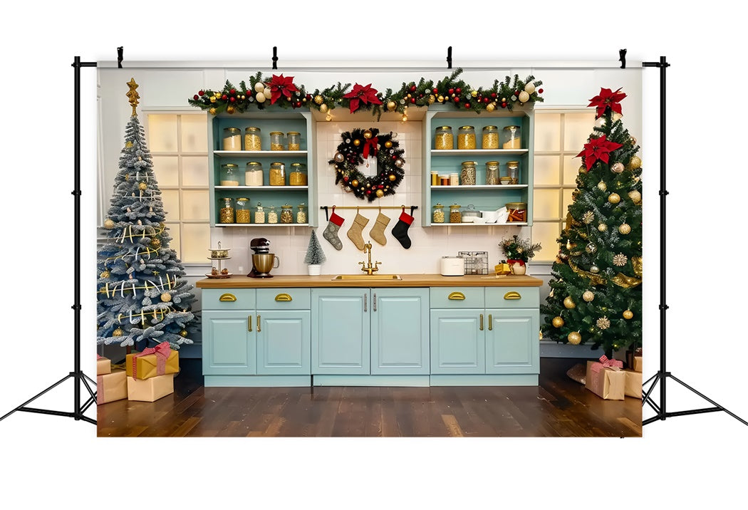 Christmas Kitchen Celebration Backdrop UK BRP8-3