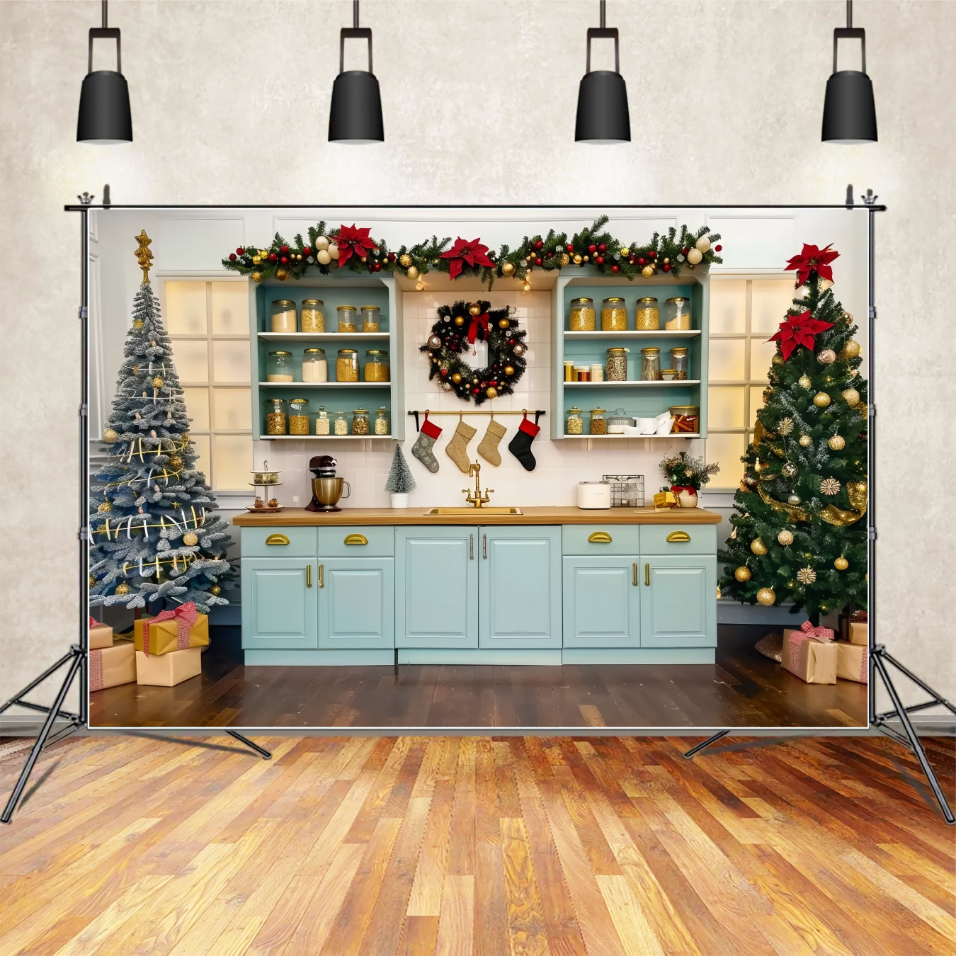 Christmas Kitchen Celebration Backdrop UK BRP8-3