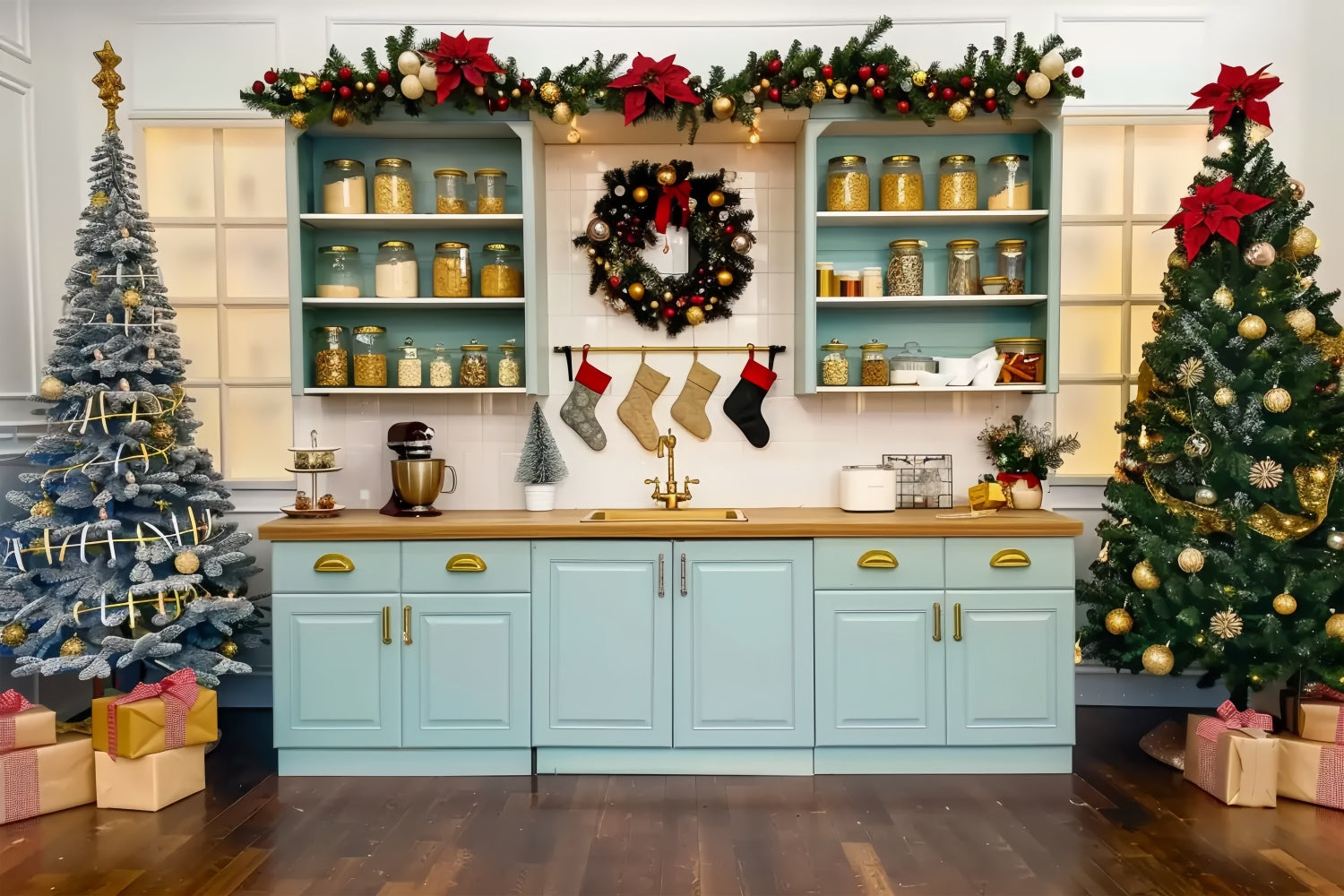 Christmas Kitchen Celebration Backdrop UK BRP8-3