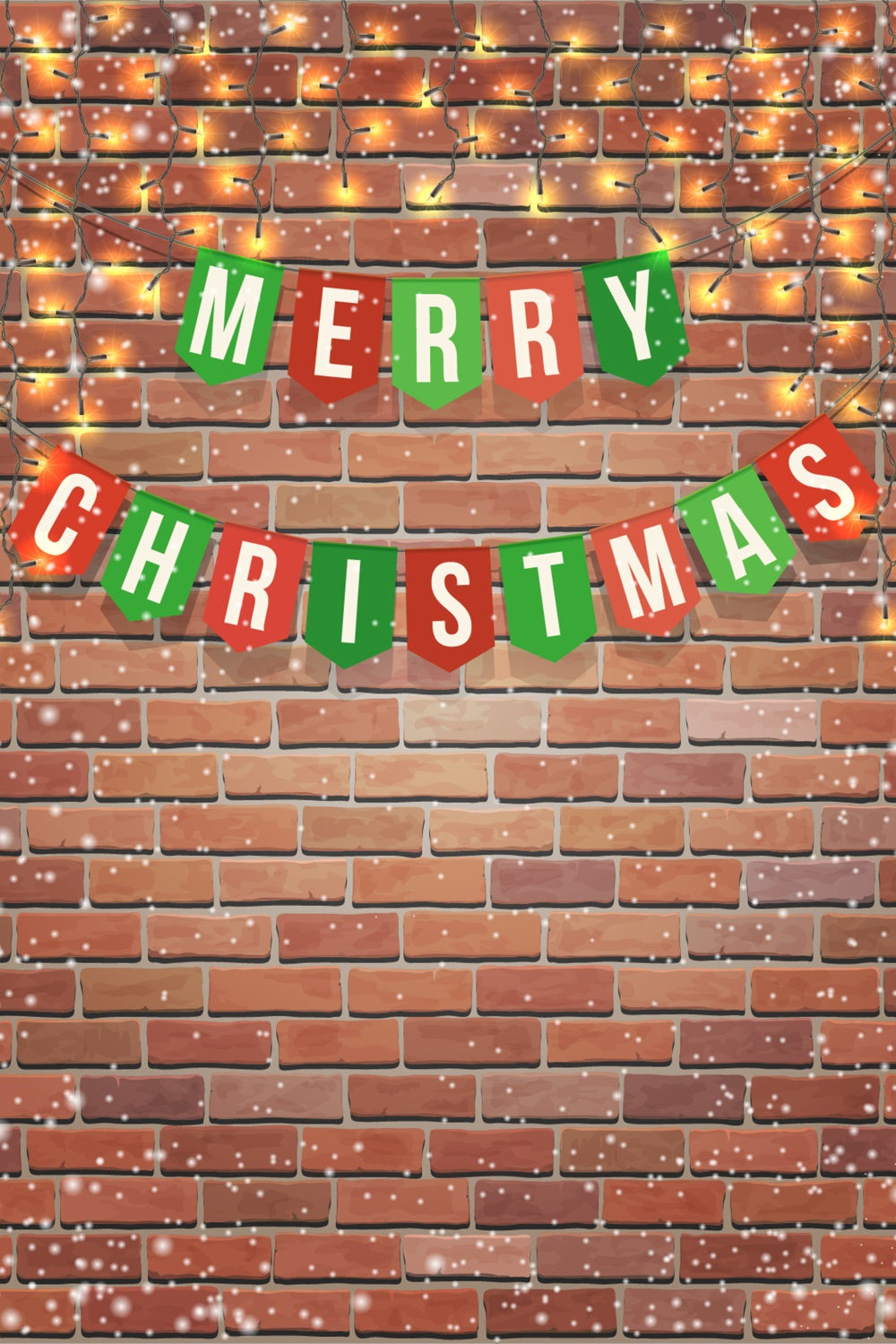 Merry Christmas Banner and Brick Wall Backdrop BRP8-303