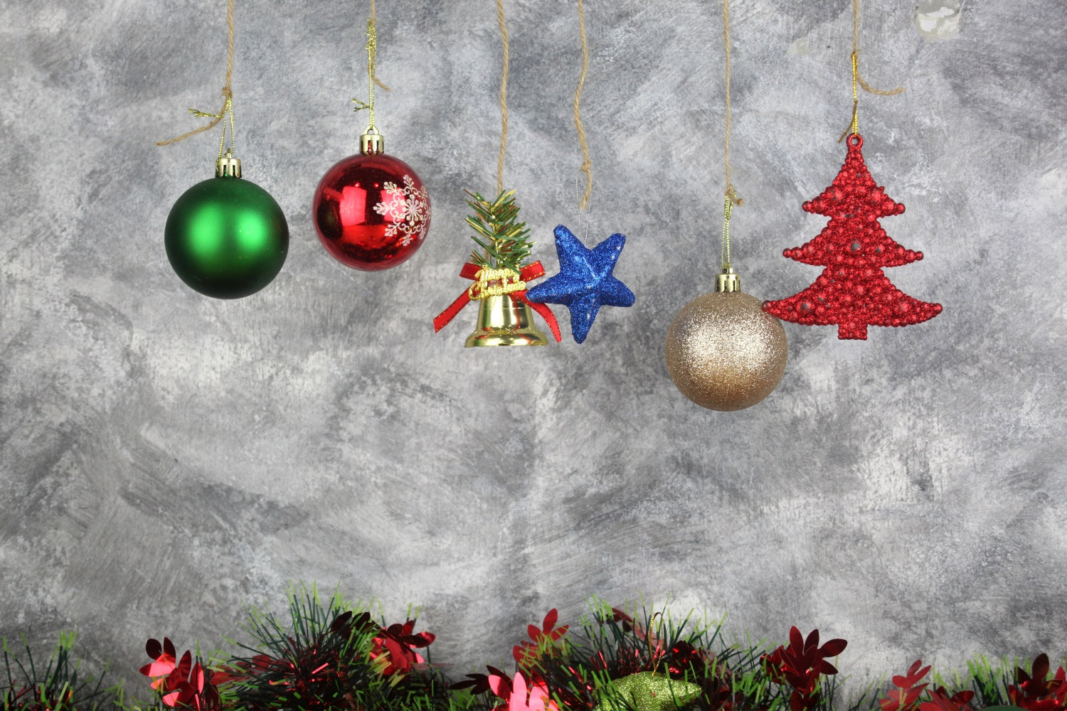 Colorful Hanging Christmas Ornaments Backdrop BRP8-325