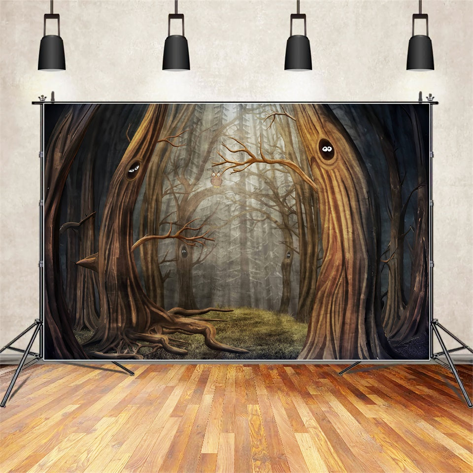 Spooky Trees and Mysterious Eyes Halloween Backdrop BRP8-327