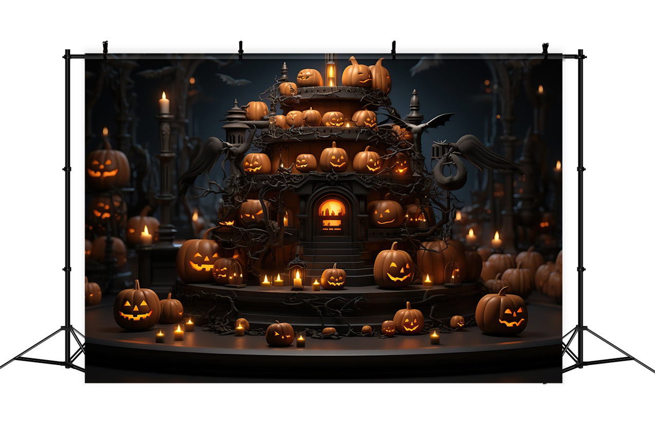 Halloween Jack-O-Lanterns and Spooky Candles Backdrop BRP8-329