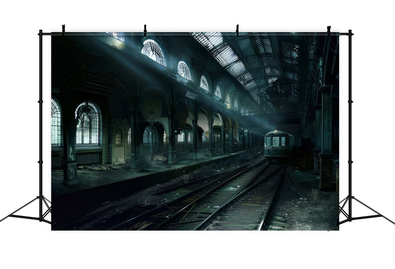 Dark Shadows Railway Station Halloween Backdrop BRP8-341