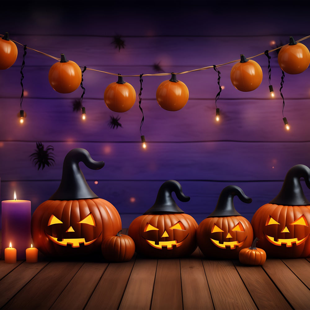 Witch Hat Jack-O'-Lantern Halloween Backdrop BRP8-344