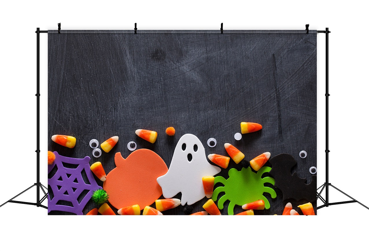 Cute Halloween Candy Corn Chalkboard Backdrop BRP8-350