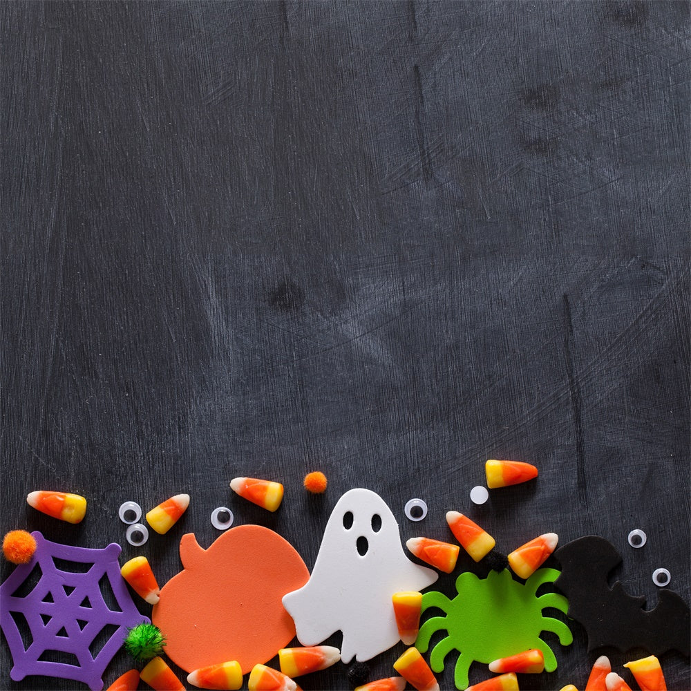 Cute Halloween Candy Corn Chalkboard Backdrop BRP8-350