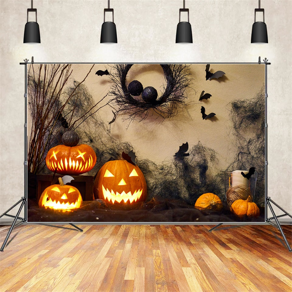 Dark Branches and Jack-O'-Lantern Glow Backdrop BRP8-355