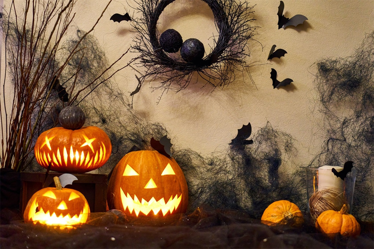 Dark Branches and Jack-O'-Lantern Glow Backdrop BRP8-355