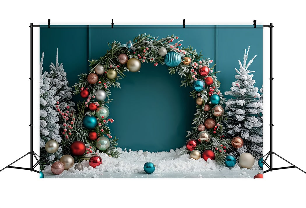 Sparkling Christmas Ornament Arch Backdrop UK BRP8-4