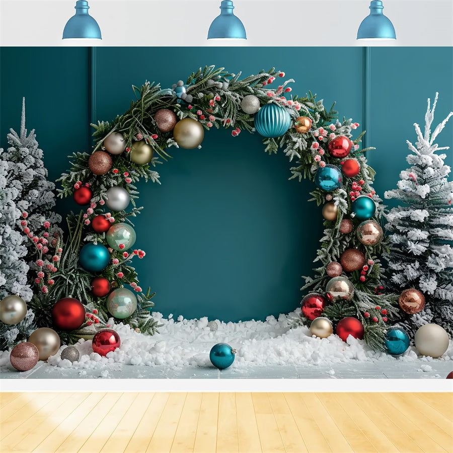 Sparkling Christmas Ornament Arch Backdrop UK BRP8-4