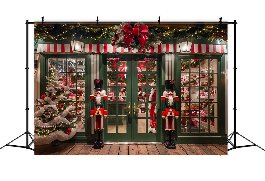 Christmas Storefront with Nutcrackers Backdrop UK BRP8-40