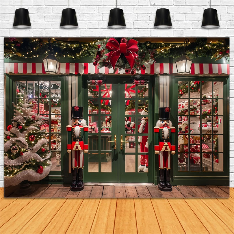 Christmas Storefront with Nutcrackers Backdrop UK BRP8-40