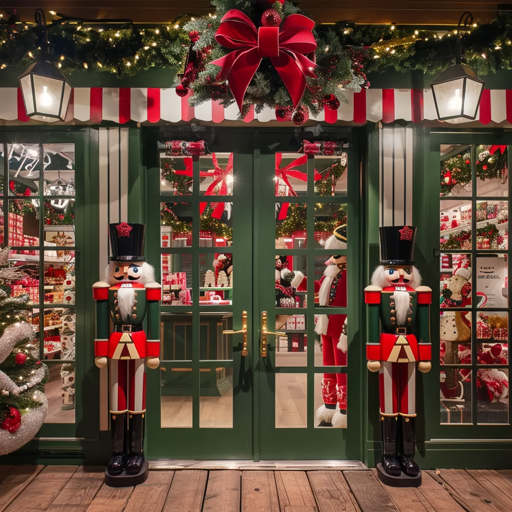 Christmas Storefront with Nutcrackers Backdrop UK BRP8-40