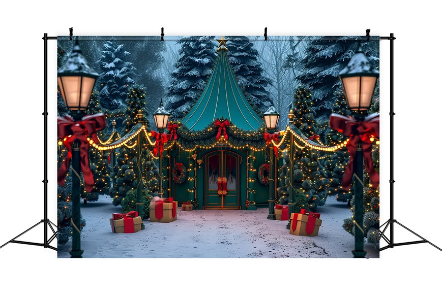 Christmas Snowy Tent in Woods Backdrop UK BRP8-45