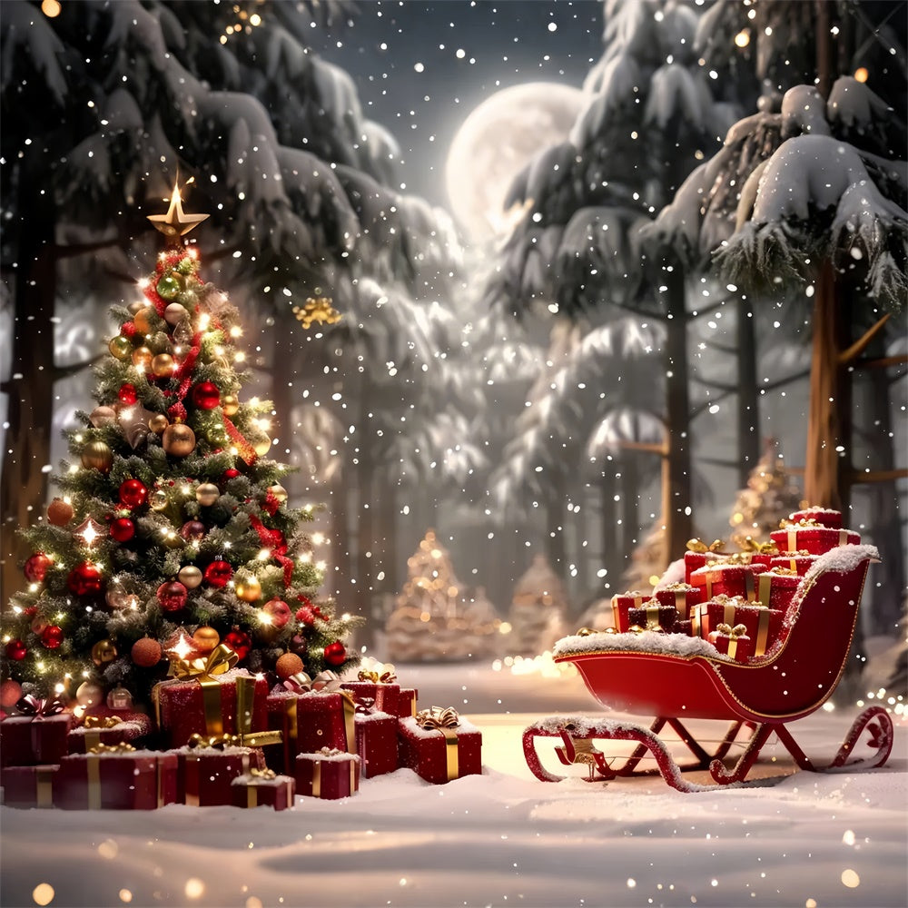 Christmas Sleigh in Winter Wonderland Backdrop UK BRP8-49