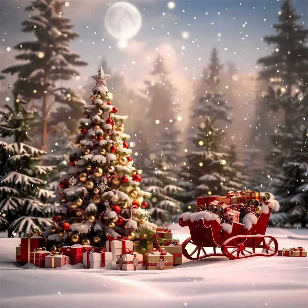 Christmas Sleigh in the Forest Backdrop UK BRP8-50