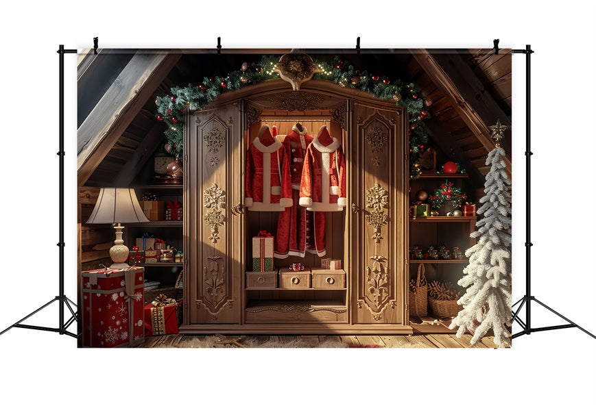 Christmas Tree and Santa’s Wardrobe Backdrop UK BRP8-53