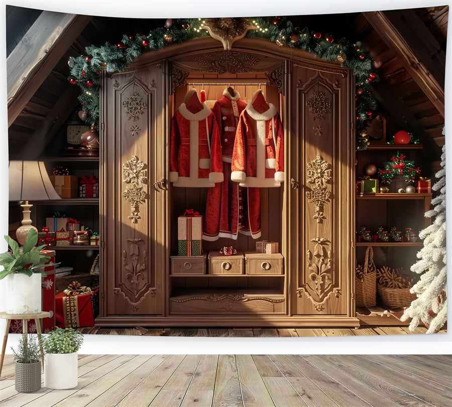 Christmas Tree and Santa’s Wardrobe Backdrop UK BRP8-53