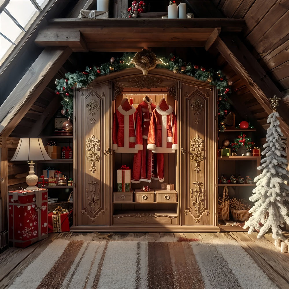 Christmas Tree and Santa’s Wardrobe Backdrop UK BRP8-53