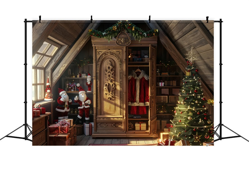 Christmas Tree and Santa’s Wardrobe Backdrop UK BRP8-55