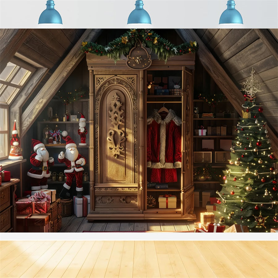 Christmas Tree and Santa’s Wardrobe Backdrop UK BRP8-55