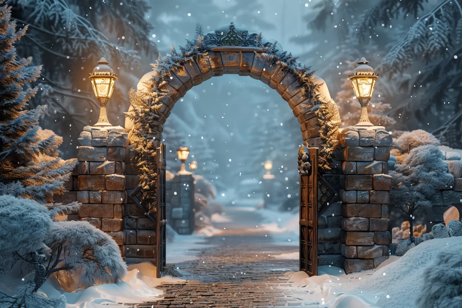 Christmas Mystical Forest Archway Backdrop UK BRP8-59