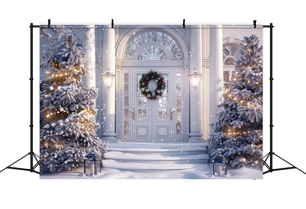 Christmas Snow-Covered Entrance Backdrop UK BRP8-6