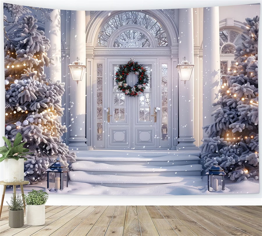 Christmas Snow-Covered Entrance Backdrop UK BRP8-6