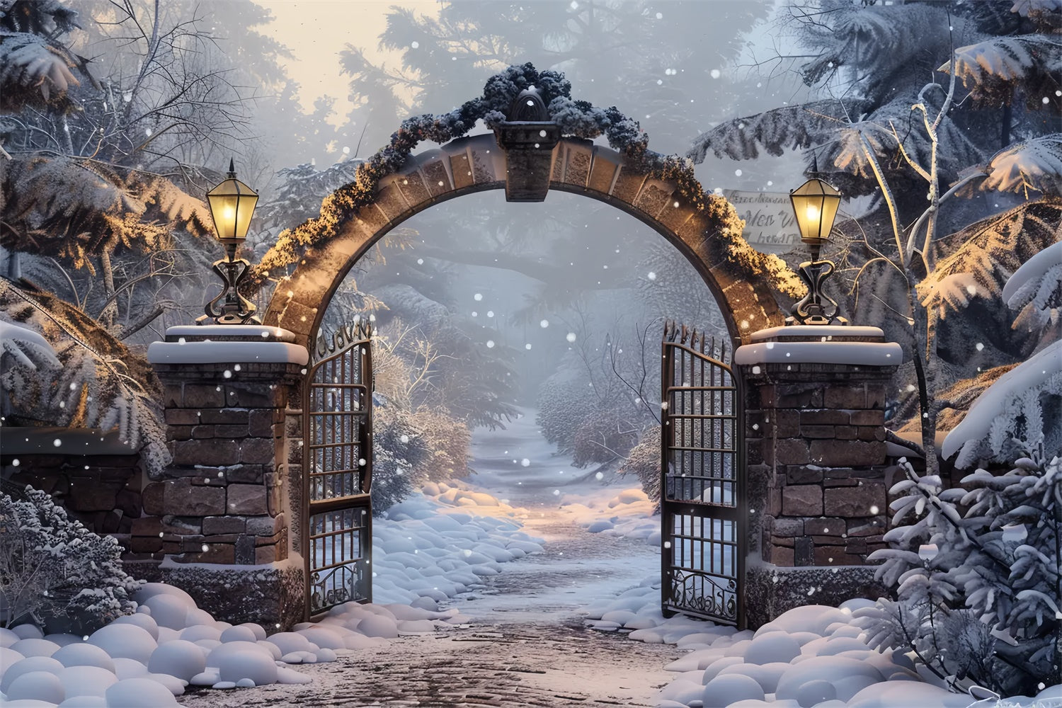 Christmas Winter Forest Gateway Backdrop UK BRP8-60