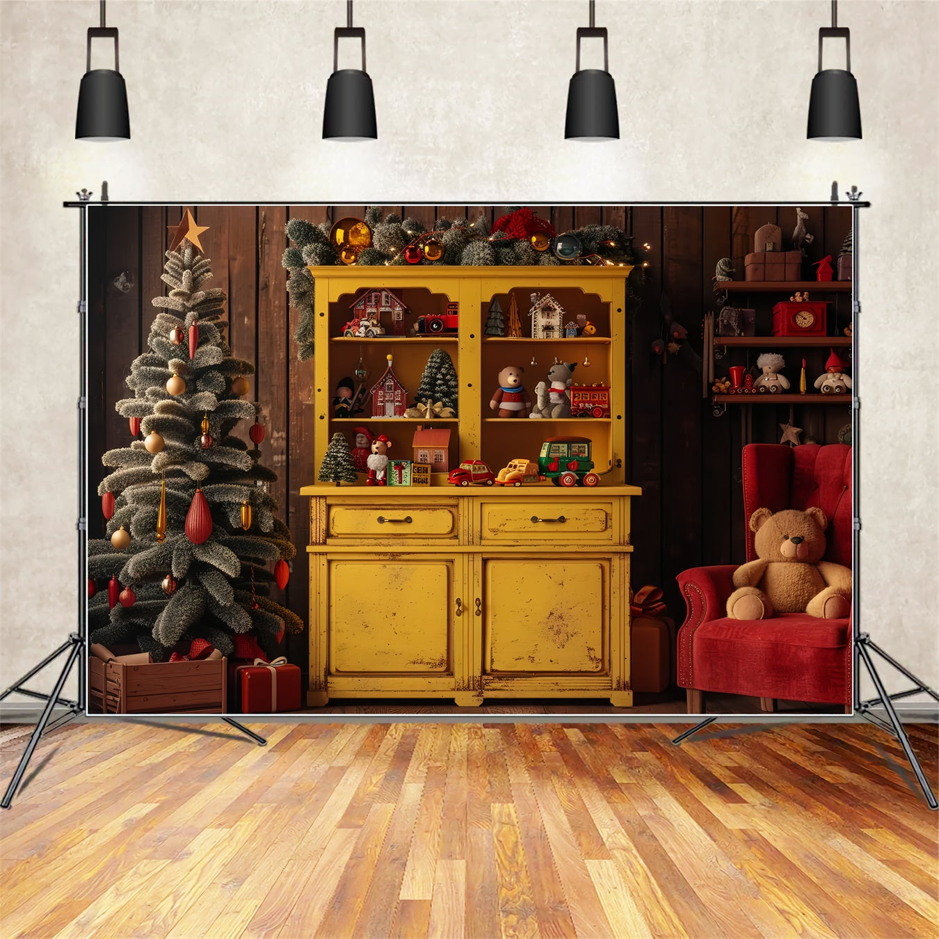 Christmas Vintage Toy Display Backdrop UK BRP8-7