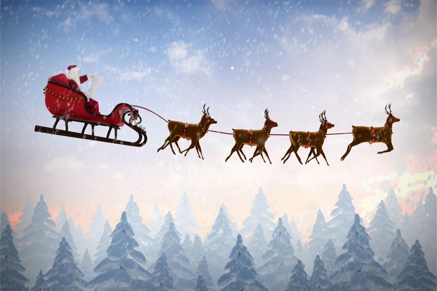 Christmas Santa's Magical Journey Backdrop UK BRP8-83