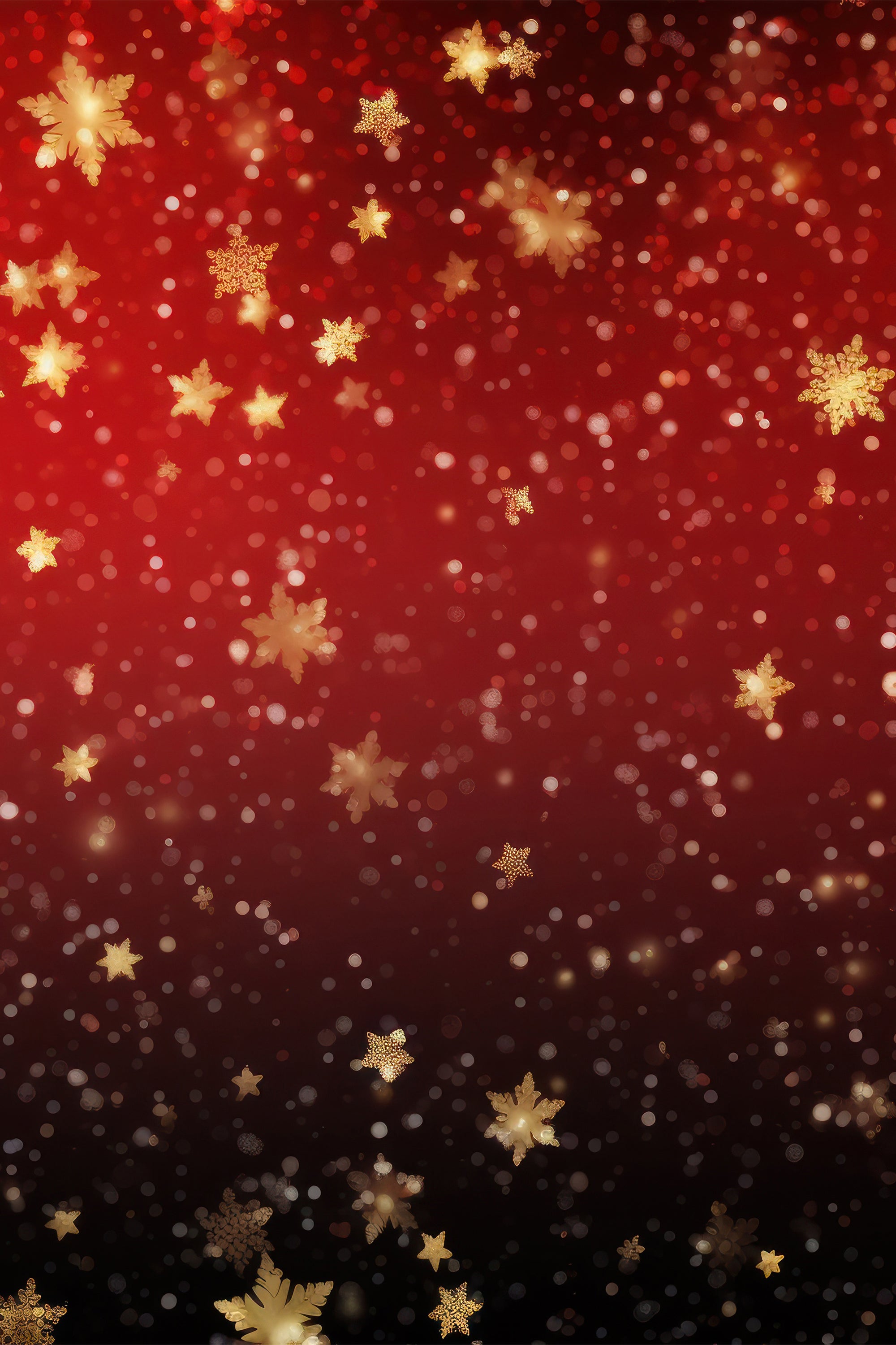 Golden Snowfall on Crimson Christmas Backdrop UK BRP8-88