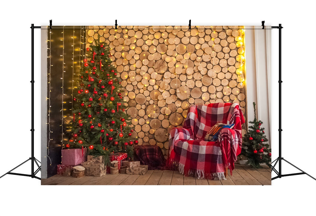 Christmas Woodpile Hearthside Backdrop UK BRP8-91