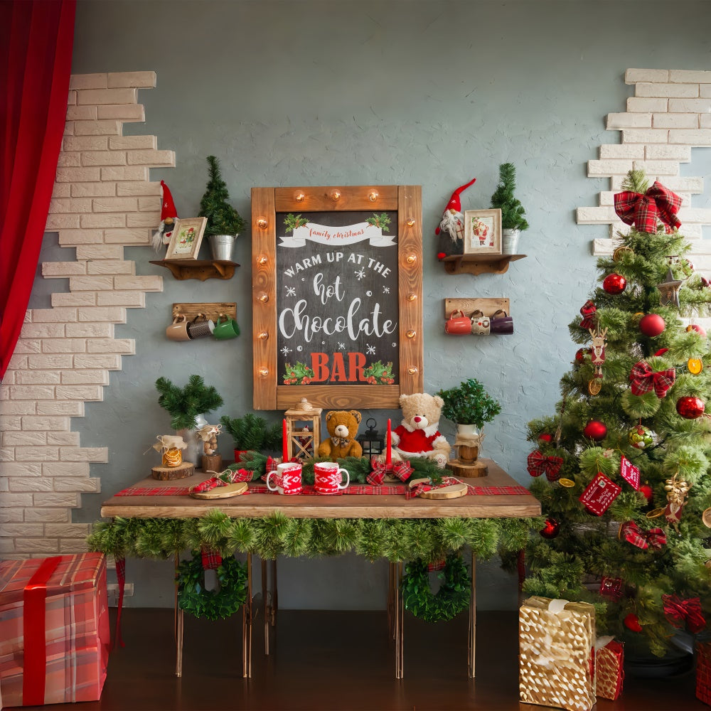 Christmas Homestyle Hot Cocoa Backdrop UK BRP8-93