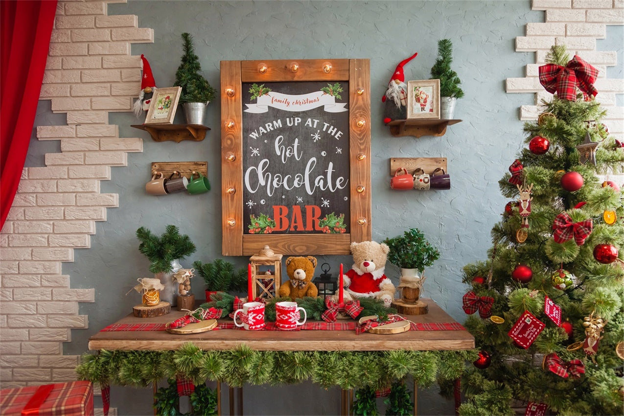 Christmas Homestyle Hot Cocoa Backdrop UK BRP8-93