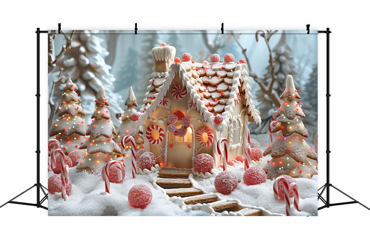 Sugary Snowy Candyland Christmas Village Backdrop UK BRP9-126