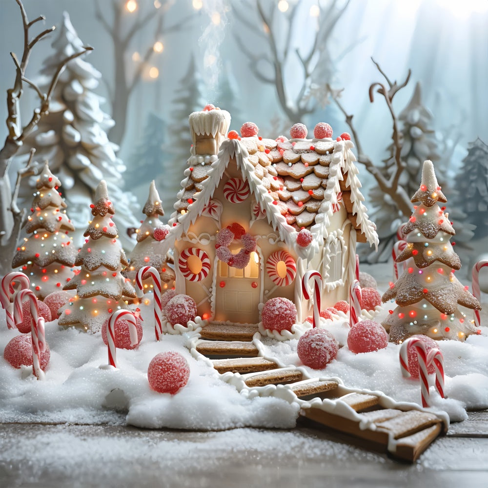 Sugary Snowy Candyland Christmas Village Backdrop UK BRP9-126