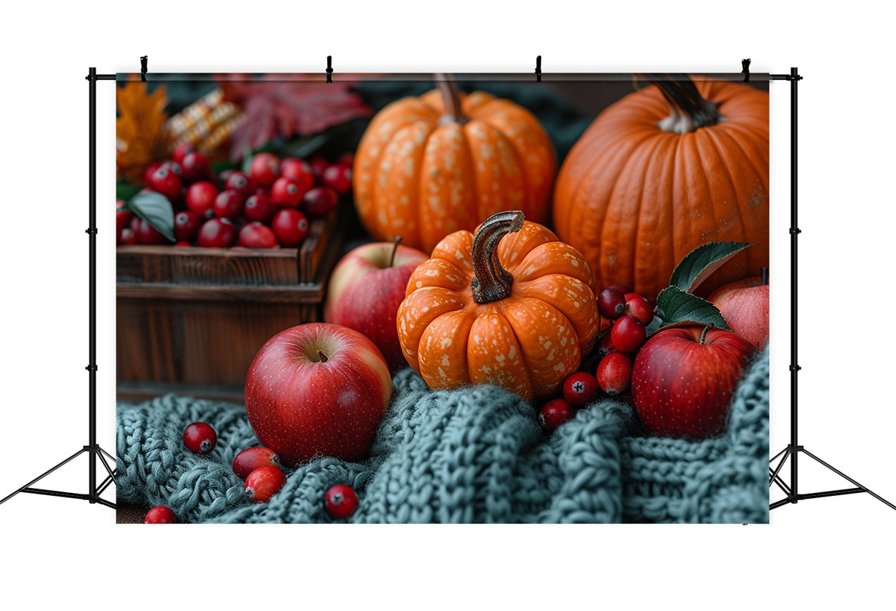 Harvest Cozy Apple Pumpkin Arrangement Backdrop UK BRP9-137