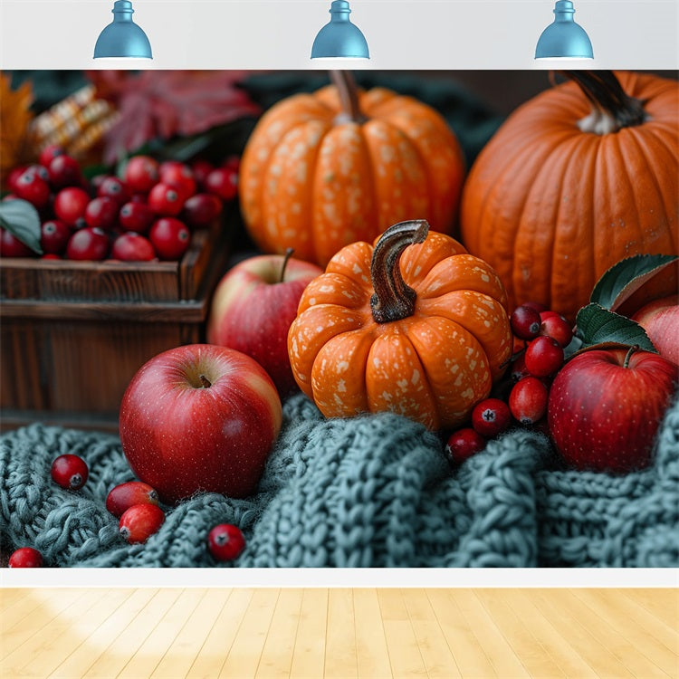 Harvest Cozy Apple Pumpkin Arrangement Backdrop UK BRP9-137