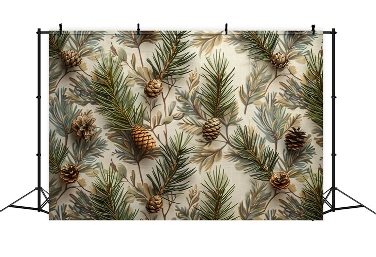 Forest Pine Cones Pine Needles Textured Backdrop UK BRP9-141