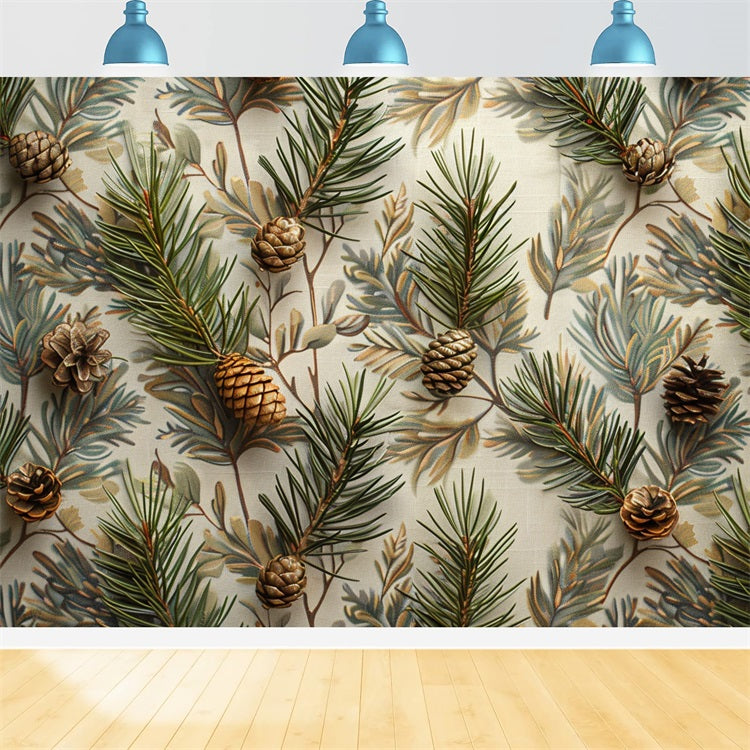 Forest Pine Cones Pine Needles Textured Backdrop UK BRP9-141