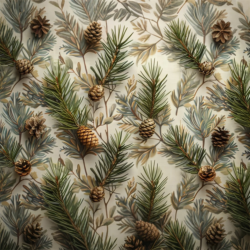 Forest Pine Cones Pine Needles Textured Backdrop UK BRP9-141