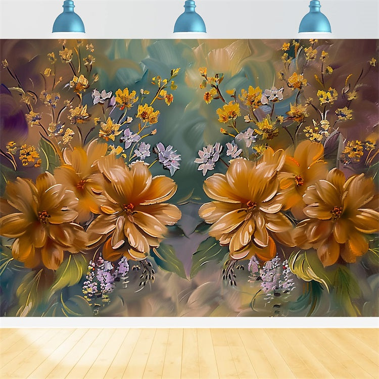 Autumn Flowers Bloom Abstract Fall Art Design UK BRP9-161