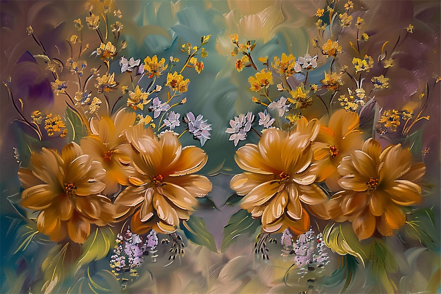 Autumn Flowers Bloom Abstract Fall Art Design UK BRP9-161