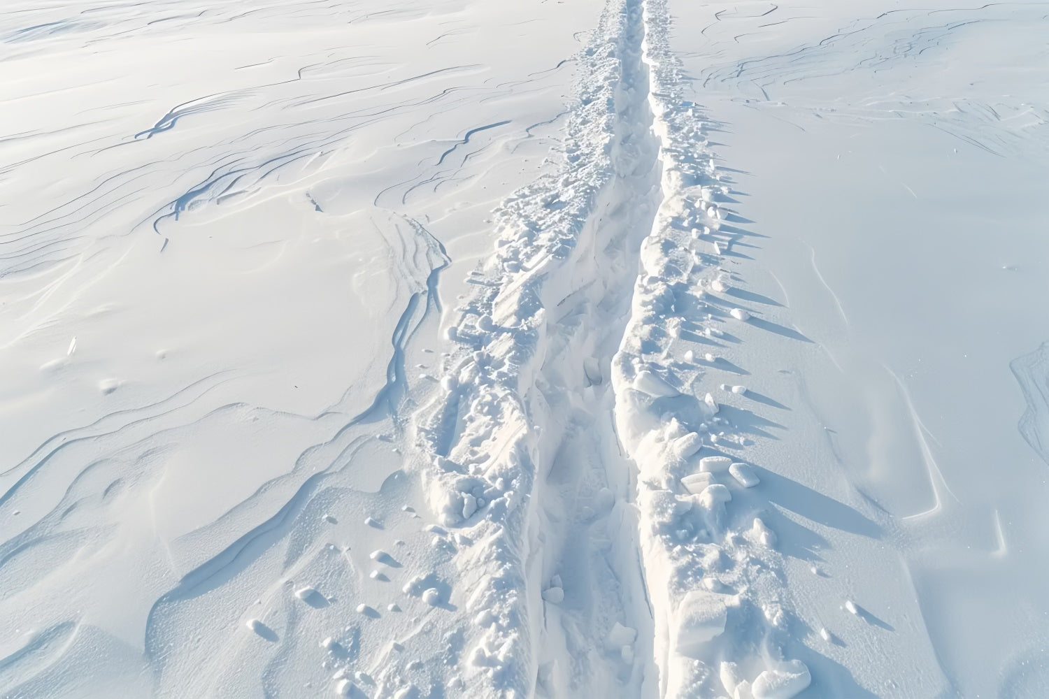 Snow Trail on Icy Ground Fabric Floor Backdrop BRP9-19