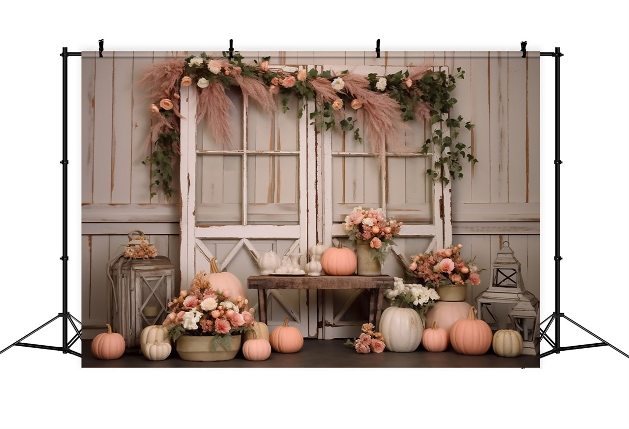 Rustic Fall Windows Pastel Pumpkin Decor UK BRP9-196