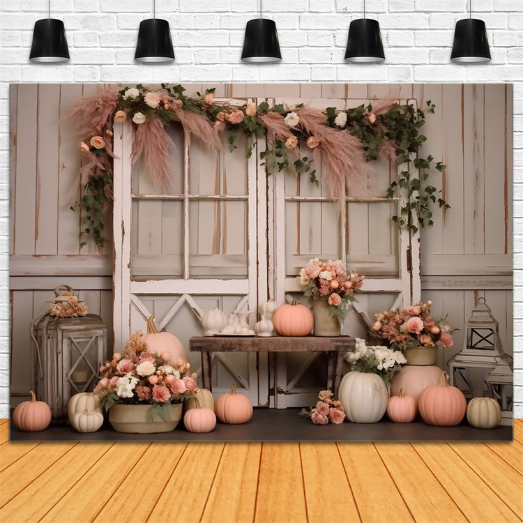 Rustic Fall Windows Pastel Pumpkin Decor UK BRP9-196