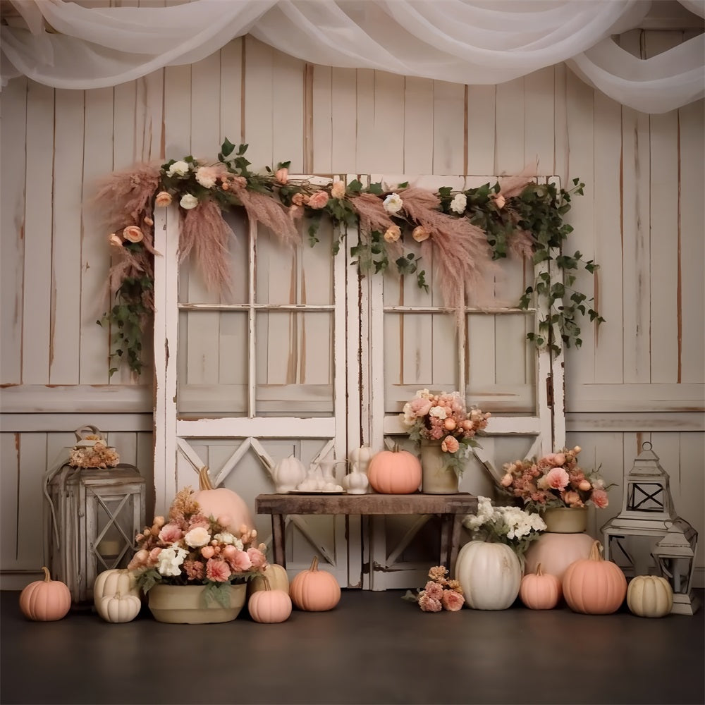 Rustic Fall Windows Pastel Pumpkin Decor UK BRP9-196